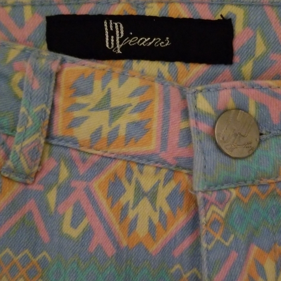 Pastel Aztec Patterned Skinny Jeans - Picture 3 of 3